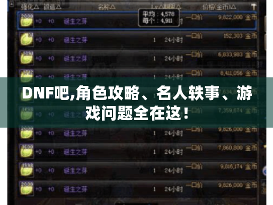 DNF吧,角色攻略、名人轶事、游戏问题全在这! DNF吧,角色攻略、名人轶事、游戏问题全在这!