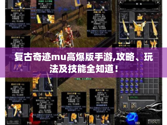 复古奇迹mu高爆版手游,攻略、玩法及技能全知道! 复古奇迹mu高爆版手游,攻略、玩法及技能全知道!