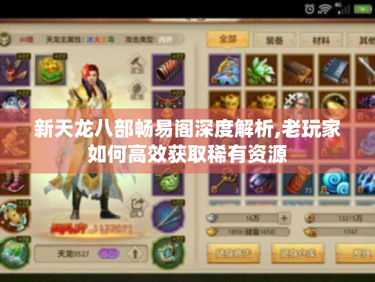 新天龙八部畅易阁深度解析,老玩家如何高效获取稀有资源