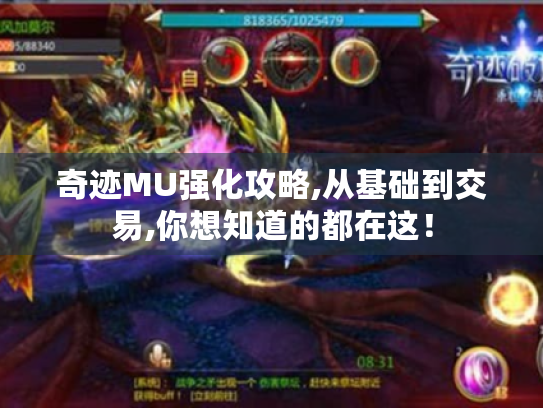 奇迹MU强化攻略,从基础到交易,你想知道的都在这! 奇迹MU强化攻略,从基础到交易,你想知道的都在这!
