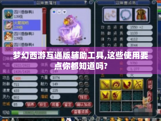 梦幻西游互通版辅助工具,这些使用要点你都知道吗?