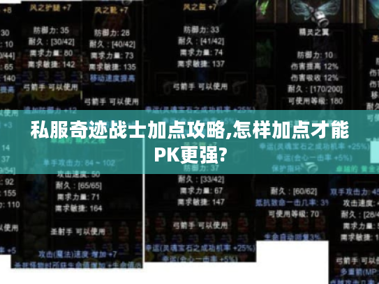 私服奇迹战士加点攻略,怎样加点才能PK更强? 私服奇迹战士加点攻略,怎样加点才能PK更强?