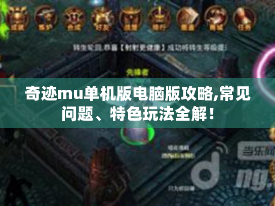 奇迹mu单机版电脑版攻略,常见问题、特色玩法全解! 奇迹mu单机版电脑版攻略,常见问题、特色玩法全解!