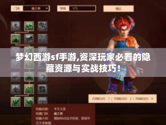 梦幻西游sf手游,资深玩家必看的隐藏资源与实战技巧! 梦幻西游sf手游,资深玩家必看的隐藏资源与实战技巧!