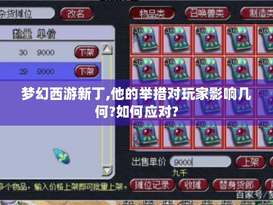 梦幻西游新丁,他的举措对玩家影响几何?如何应对? 梦幻西游新丁,他的举措对玩家影响几何?如何应对?