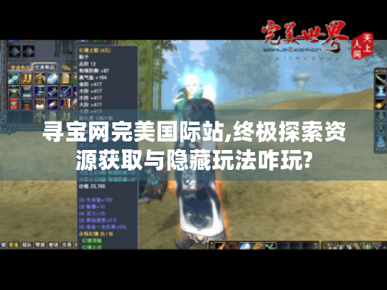 寻宝网完美国际站,终极探索资源获取与隐藏玩法咋玩?