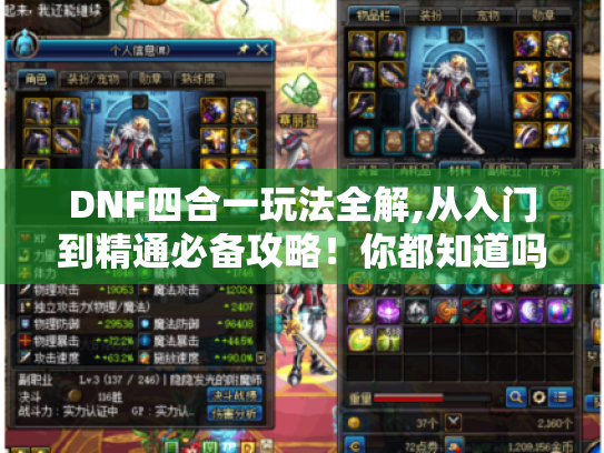 DNF四合一玩法全解,从入门到精通必备攻略!你都知道吗? DNF四合一玩法全解,从入门到精通必备攻略!你都知道吗?