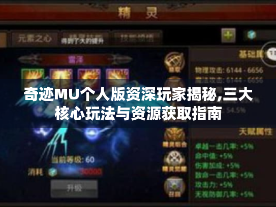 奇迹MU个人版资深玩家揭秘,三大核心玩法与资源获取指南 奇迹MU个人版资深玩家揭秘,三大核心玩法与资源获取指南