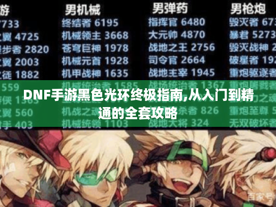 DNF手游黑色光环终极指南,从入门到精通的全套攻略 DNF手游黑色光环终极指南,从入门到精通的全套攻略