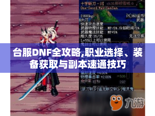 台服DNF全攻略,职业选择、装备获取与副本速通技巧 台服DNF全攻略,职业选择、装备获取与副本速通技巧