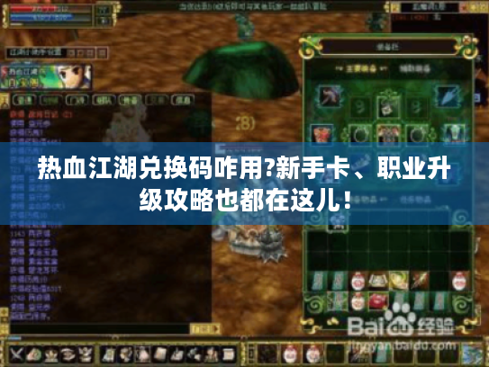热血江湖兑换码咋用?新手卡、职业升级攻略也都在这儿! 热血江湖兑换码咋用?新手卡、职业升级攻略也都在这儿!