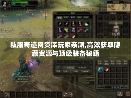 私服奇迹网资深玩家亲测,高效获取隐藏资源与顶级装备秘籍 私服奇迹网资深玩家亲测,高效获取隐藏资源与顶级装备秘籍