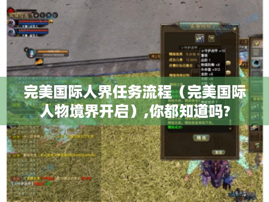 完美国际人界任务流程（完美国际人物境界开启）,你都知道吗?