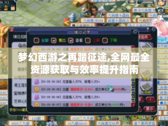 梦幻西游之再踏征途,全网最全资源获取与效率提升指南 梦幻西游之再踏征途,全网最全资源获取与效率提升指南