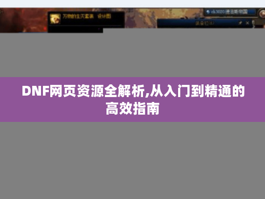 DNF网页资源全解析,从入门到精通的高效指南