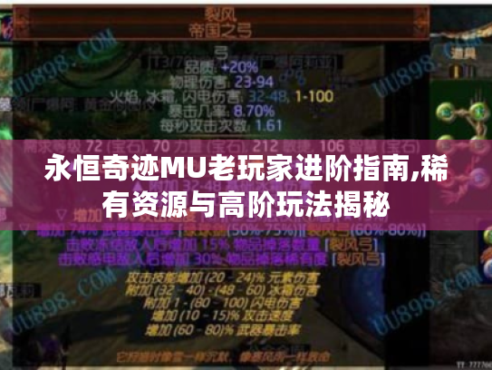 永恒奇迹MU老玩家进阶指南,稀有资源与高阶玩法揭秘 永恒奇迹MU老玩家进阶指南,稀有资源与高阶玩法揭秘