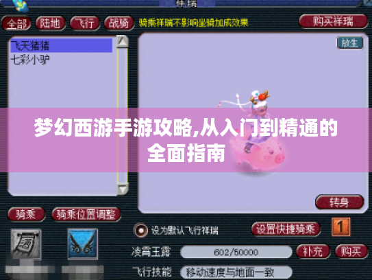梦幻西游手游攻略,从入门到精通的全面指南 梦幻西游手游攻略,从入门到精通的全面指南