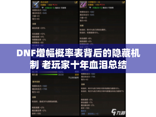 DNF增幅概率表背后的隐藏机制 老玩家十年血泪总结