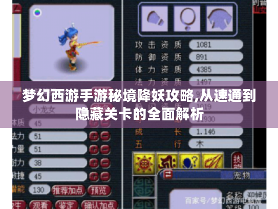 梦幻西游手游秘境降妖攻略,从速通到隐藏关卡的全面解析 梦幻西游手游秘境降妖攻略,从速通到隐藏关卡的全面解析