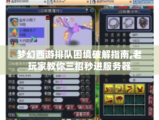 梦幻西游排队困境破解指南,老玩家教你三招秒进服务器 梦幻西游排队困境破解指南,老玩家教你三招秒进服务器