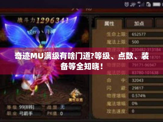 奇迹MU满级有啥门道?等级、点数、装备等全知晓! 奇迹MU满级有啥门道?等级、点数、装备等全知晓!