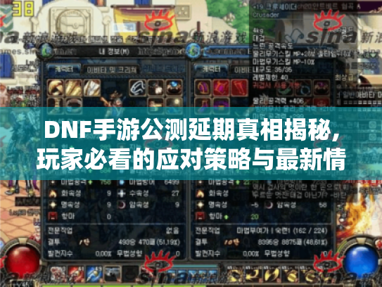 DNF手游公测延期真相揭秘,玩家必看的应对策略与最新情报 DNF手游公测延期真相揭秘,玩家必看的应对策略与最新情报