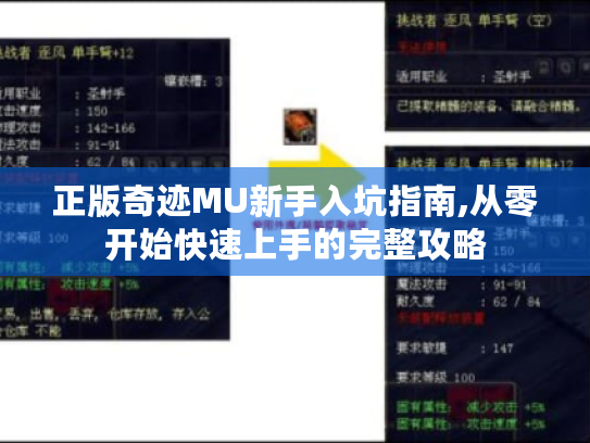 正版奇迹MU新手入坑指南,从零开始快速上手的完整攻略 正版奇迹MU新手入坑指南,从零开始快速上手的完整攻略