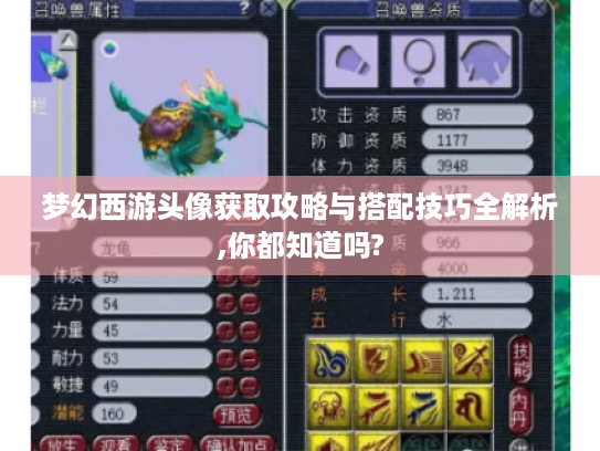 梦幻西游头像获取攻略与搭配技巧全解析,你都知道吗? 梦幻西游头像获取攻略与搭配技巧全解析,你都知道吗?