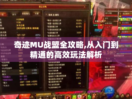 奇迹MU战盟全攻略,从入门到精通的高效玩法解析 奇迹MU战盟全攻略,从入门到精通的高效玩法解析