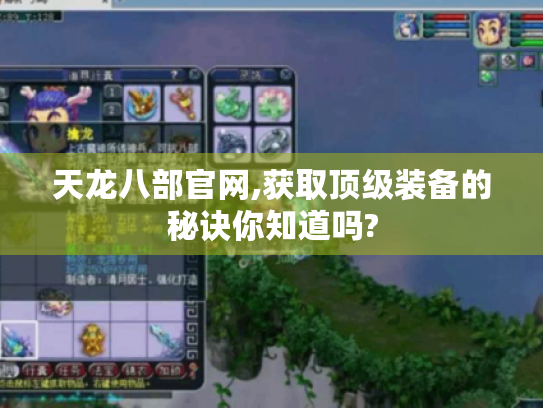 天龙八部官网,获取顶级装备的秘诀你知道吗?