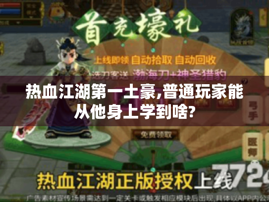 热血江湖第一土豪,普通玩家能从他身上学到啥? 热血江湖第一土豪,普通玩家能从他身上学到啥?