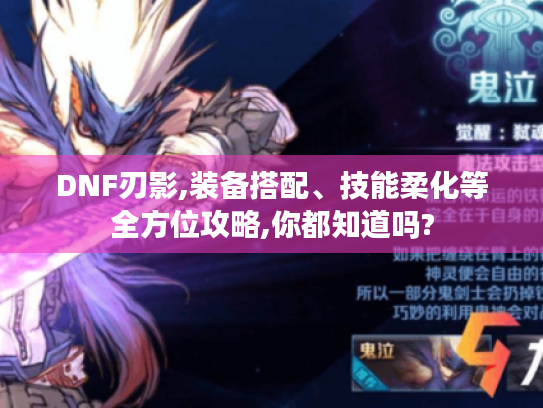 DNF刃影,装备搭配、技能柔化等全方位攻略,你都知道吗? DNF刃影,装备搭配、技能柔化等全方位攻略,你都知道吗?
