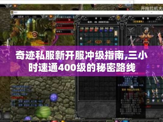 奇迹私服新开服冲级指南,三小时速通400级的秘密路线 奇迹私服新开服冲级指南,三小时速通400级的秘密路线