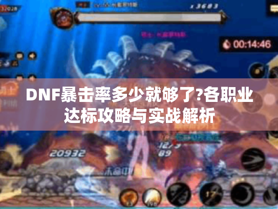 DNF暴击率多少就够了?各职业达标攻略与实战解析 DNF暴击率多少就够了?各职业达标攻略与实战解析