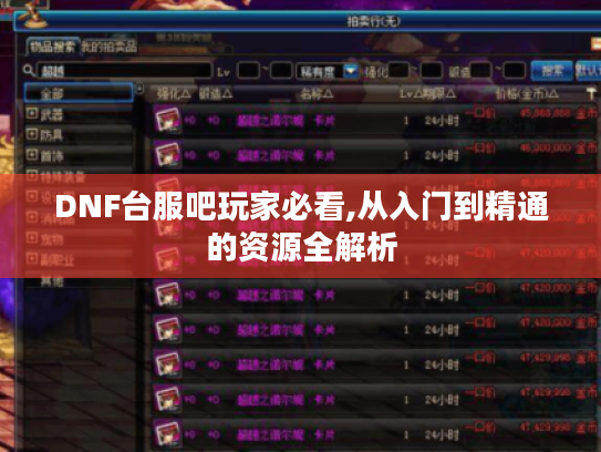 DNF台服吧玩家必看,从入门到精通的资源全解析 DNF台服吧玩家必看,从入门到精通的资源全解析