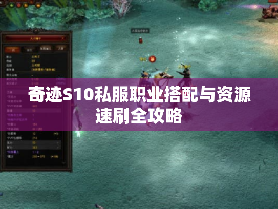 奇迹S10私服职业搭配与资源速刷全攻略 奇迹S10私服职业搭配与资源速刷全攻略