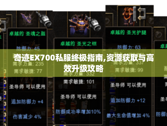 奇迹EX700私服终极指南,资源获取与高效升级攻略 奇迹EX700私服终极指南,资源获取与高效升级攻略