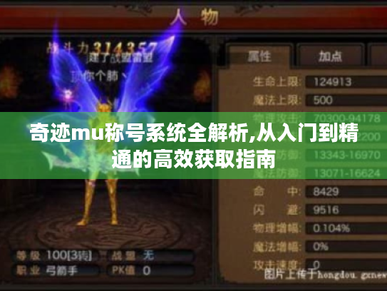 奇迹mu称号系统全解析,从入门到精通的高效获取指南 奇迹mu称号系统全解析,从入门到精通的高效获取指南