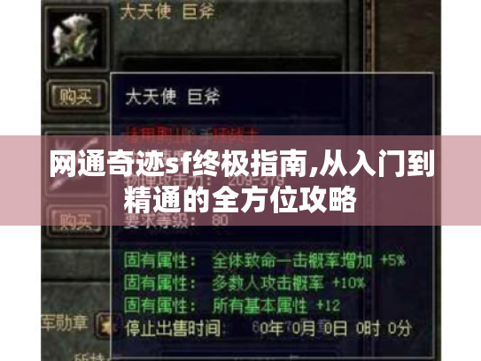 网通奇迹sf终极指南,从入门到精通的全方位攻略 网通奇迹sf终极指南,从入门到精通的全方位攻略