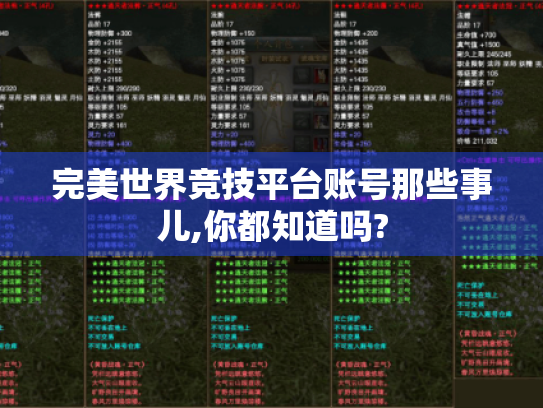 完美世界竞技平台账号那些事儿,你都知道吗? 完美世界竞技平台账号那些事儿,你都知道吗?