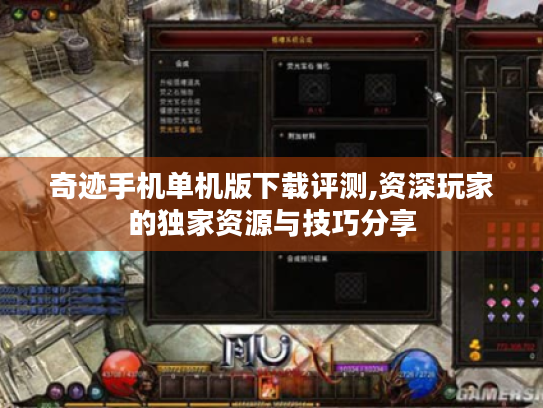 奇迹手机单机版下载评测,资深玩家的独家资源与技巧分享 奇迹手机单机版下载评测,资深玩家的独家资源与技巧分享