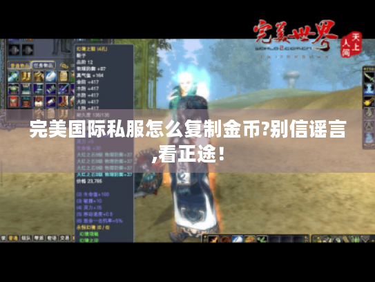 完美国际私服怎么复制金币?别信谣言,看正途! 完美国际私服怎么复制金币?别信谣言,看正途!