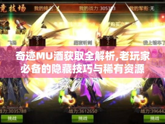 奇迹MU酒获取全解析,老玩家必备的隐藏技巧与稀有资源 奇迹MU酒获取全解析,老玩家必备的隐藏技巧与稀有资源