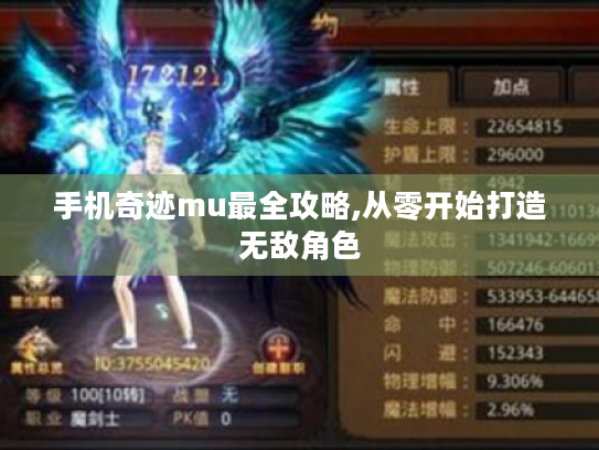 手机奇迹mu最全攻略,从零开始打造无敌角色 手机奇迹mu最全攻略,从零开始打造无敌角色