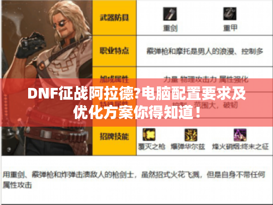 DNF征战阿拉德?电脑配置要求及优化方案你得知道! DNF征战阿拉德?电脑配置要求及优化方案你得知道!