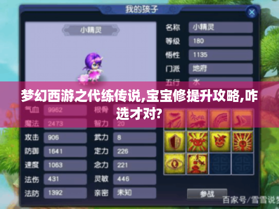 梦幻西游之代练传说,宝宝修提升攻略,咋选才对? 梦幻西游之代练传说,宝宝修提升攻略,咋选才对?