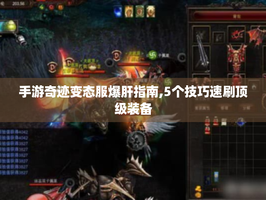 手游奇迹变态服爆肝指南,5个技巧速刷顶级装备 手游奇迹变态服爆肝指南,5个技巧速刷顶级装备