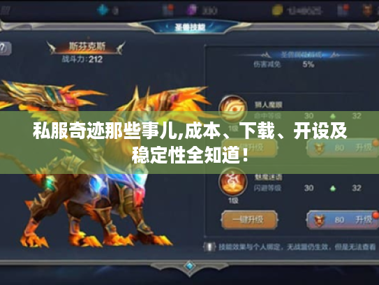 私服奇迹那些事儿,成本、下载、开设及稳定性全知道! 私服奇迹那些事儿,成本、下载、开设及稳定性全知道!