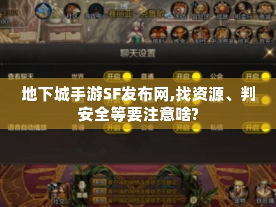 地下城手游SF发布网,找资源、判安全等要注意啥?
