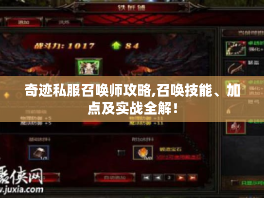 奇迹私服召唤师攻略,召唤技能、加点及实战全解！